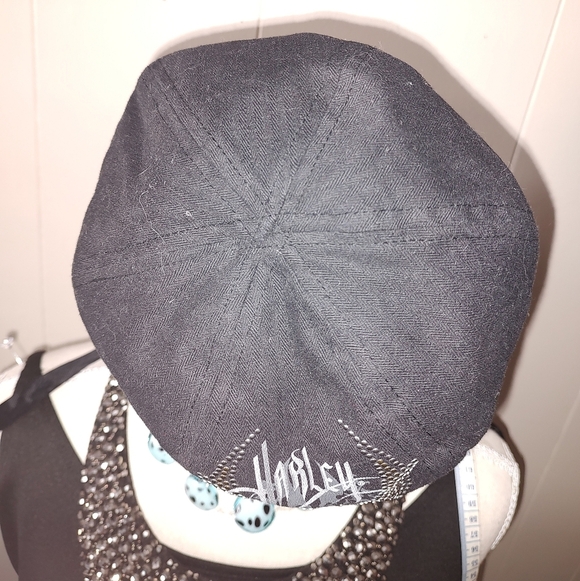Harley Davidson Ladies Black Cotton Small Brimmed Hat with Embellished Eagle EUC - Picture 7 of 11